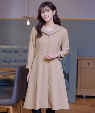  【新色追加・洗える】フーデッドフレアコート