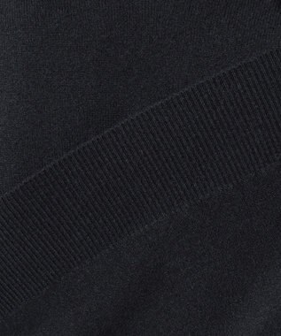 23区 【R(アール)】ウールカシミヤ パールトリム 襟付き五分袖ニット ブラック系