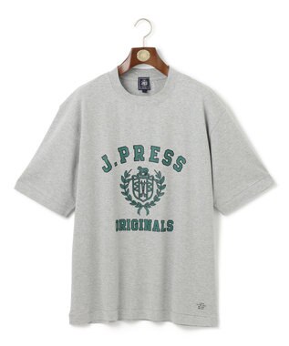 J.PRESS MEN 【J.PRESS ORIGINALS】【UNISEX】Cotton Jersey CRST Logo T-shirt ライトグレー系