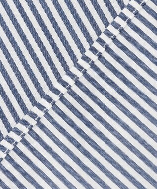 ANY L 【UVカット/抗菌防臭/速乾】エニィファンクション　フリルモックブラウス ブルーストライプ