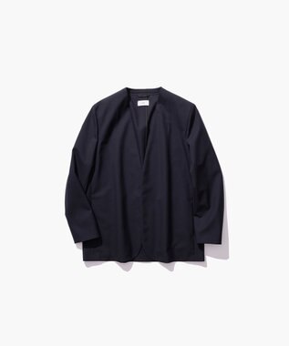 ATON 【26FW】WOOL TROPICAL | ノーカラージャケット NAVY