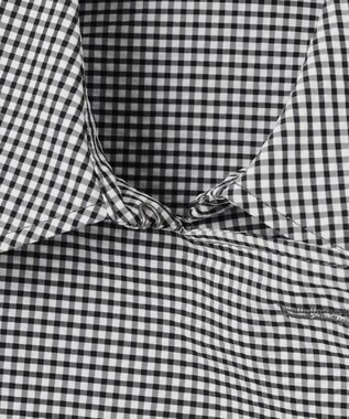 J.PRESS LADIES S 【洗える】Lightストレッチギンガム ダブル トレンチコート ブラック×ライトグレーギンガム系