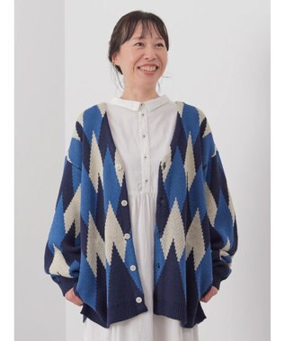 CRAFT STANDARD BOUTIQUE 【男女兼用】アーガイル柄カーディガン Blue