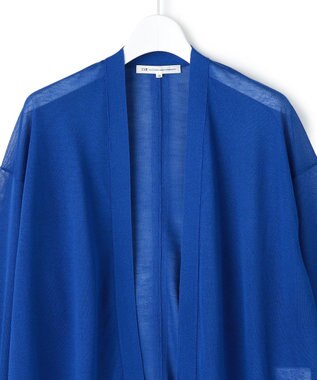 23区 L 【先行予約】シャイニーシアー フロントオープン カーディガン ブルー系