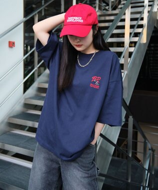 WEGO 【接触冷感/吸水速乾/ユニセックス着用ITEM/SMLサイズ展開】別注BENDAVISクールタッチワンポイントT（SS） ネイビー