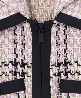 GRACE CONTINENTAL ツイードフーディーコート ラベンダー