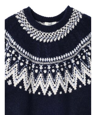 earth music&ecology オーロララメノルディックチュニック Navy