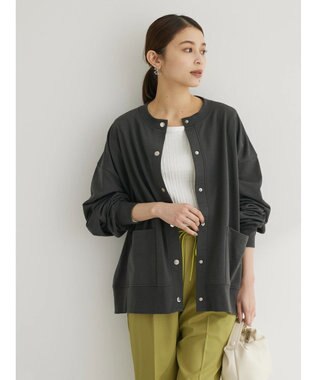 Green Parks ミニ裏毛オーバーサイズカーディガン Dark Gray