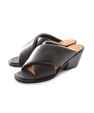 APOM パテッドストラップチャンキーヒールミュール60 ブラック