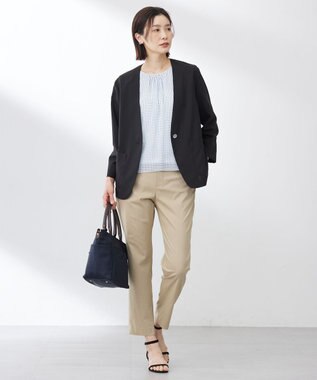 J.PRESS LADIES S 【洗える】スクエアープリント カットソー ブルー系