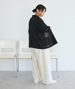 CRAFT STANDARD BOUTIQUE リネンライクオーバーサイズジャケット Black