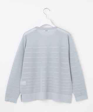 J.PRESS LADIES 【WEB限定・洗える】Vis/Peスパーク シアー ボーダー ニット サックス×サックス系