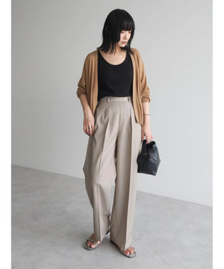 Green Parks ワイドタックパンツ Beige