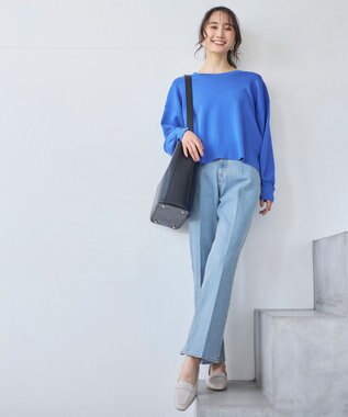 ANY SIS L 【花粉対策】ドルマン ニット ブルー