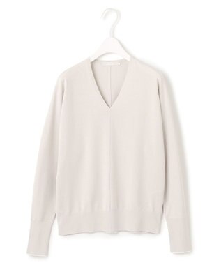 ICB L 【洗える】シンセティックハイゲージ Vネックニット トープ系