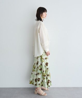 YECCA VECCA 2way裾アレンジパール釦ブラウス Off White