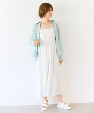 Feroux ナチュラルタッチ 楊柳 シャツ グリーン系