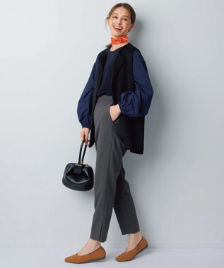 UNFILO L イージーパンツ テーパード グレー系