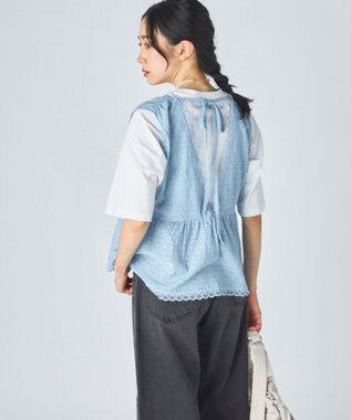 OP／FILA 【Ocean Pacific】Vネックレースビスチェ ライトブルー