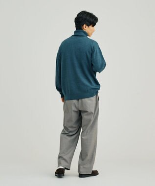 J.PRESS YORK STREET 【UNISEX】ANTI PILLING WOOL タートルニット ダルブルー系