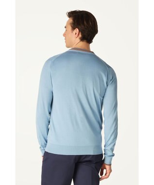 DAKS John Smedley for DAKS ハウスストライプカーディガン シーグラス