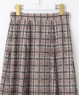 ANY SIS 【洗える】フラワーレースチェックパネル スカート アイボリー系