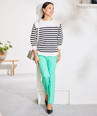 自由区 【接触冷感・UVカット・吸水速乾】シェルタリングオックステーパード パンツ ミントグリーン