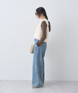 earth music&ecology ハイウエストデニムパンツ Light Indigo