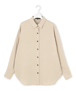 23区 L 【見上愛さん着用/Oggi10月号掲載/洗える】スエーディーサテン シャツ ベージュ系