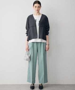 ICB 【WEB限定カラーあり】 リヨセルナイロンワッシャー Vネックブルゾン チャコール