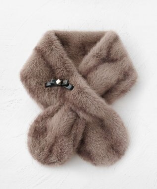 【ブローチ取り外し可】BOW RIBBON FURTIPPET ティペット