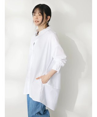CRAFT STANDARD BOUTIQUE イージーケアコクーンポケ付きチュニック White