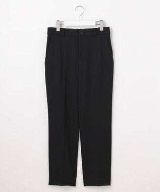 自由区 【撥水加工・洗える】TRギャバ裏起毛テーパード パンツ ブラック