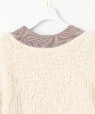 ANY SIS 【2SET】シャギー ニット × ワンピース セット モカピンク