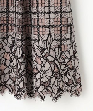 ANY SIS 【洗える】フラワーレースチェックパネル スカート アイボリー系