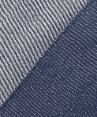 J.PRESS LADIES 【洗える】セルロースシャンブレー ノーカラー デニム ジャケット ブルー系