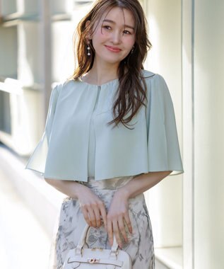 ANY SIS 【洗える】ケープフレアスリーブ ブラウス ミント