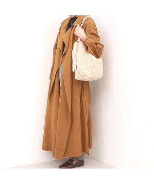 UNBILLION カシュカシュ cachecache / 下がりグログランボアトートバッグ ベージュ