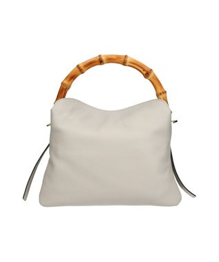 INTER-CHAUSSURES 【LORISTELLA】バンブーハンドルソフトレザーハンドバッグ ライトグレー