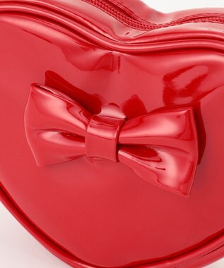 ANY KIDS エナメルハート型 ショルダーバッグ レッド