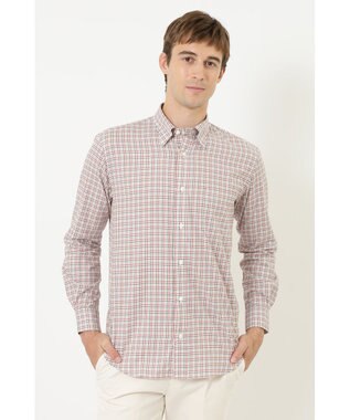 DAKS コットンミニチェックシャツ オレンジ