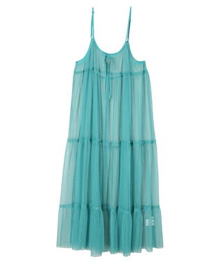 Green Parks ・ＥＬＥＮＣＡＲＥ　ＤＵＥ　２ｗａｙチュールキャミワンピ Turquoise Blue