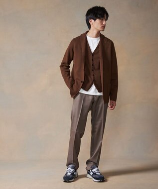J.PRESS MEN ミラノリブニットジャケット ブラウン系
