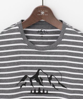 JOSEPH ABBOUD MOUNTAIN 【UNISEX】ギザンティ天竺ボーダー Tシャツ グレー系2