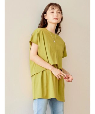 AMERICAN HOLIC レイヤードフレンチスリーブカットチュニック Mustard