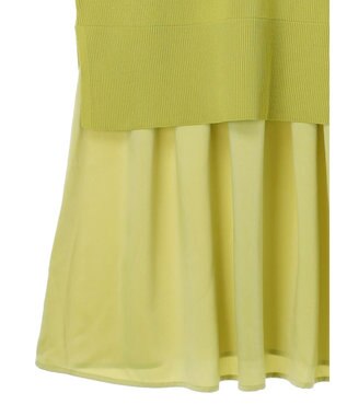 Green Parks ＳＥＴ２点　ニットチュニック＋キャミワンピース Lime Green