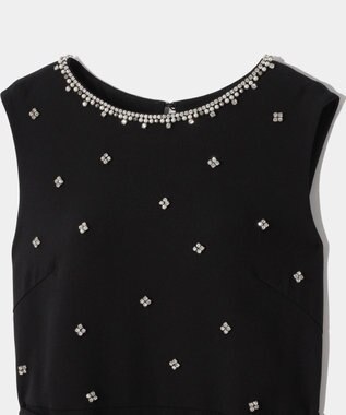 GRACE CONTINENTAL ペプラムリボンドレス ブラック