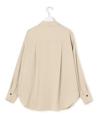 23区 L 【見上愛さん着用/Oggi10月号掲載/洗える】スエーディーサテン シャツ ベージュ系