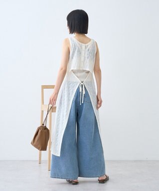 AMERICAN HOLIC レースジャガードノースリーブワンピース Ivory