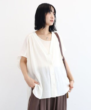 Green Parks ヘンリーネックタンクトップ Beige